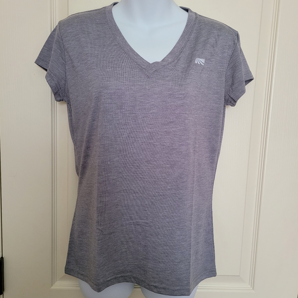 💰 (3 For $15)  Marika Tek Gray Dry Wik Performance Athletic Top, Sz M, GUC